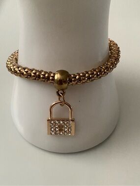 Bella-bee Gold Padlock Charm Bracelet - Women Jewelry